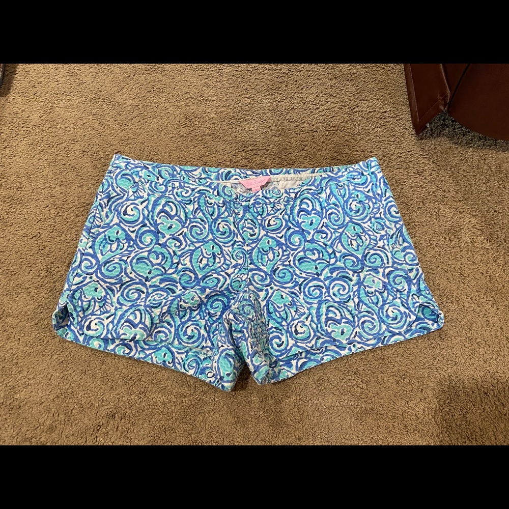 Lilly Pulitzer Adie Short Chasing Tail Blue Women’s Size 12 Pockets 3.5” Inseam